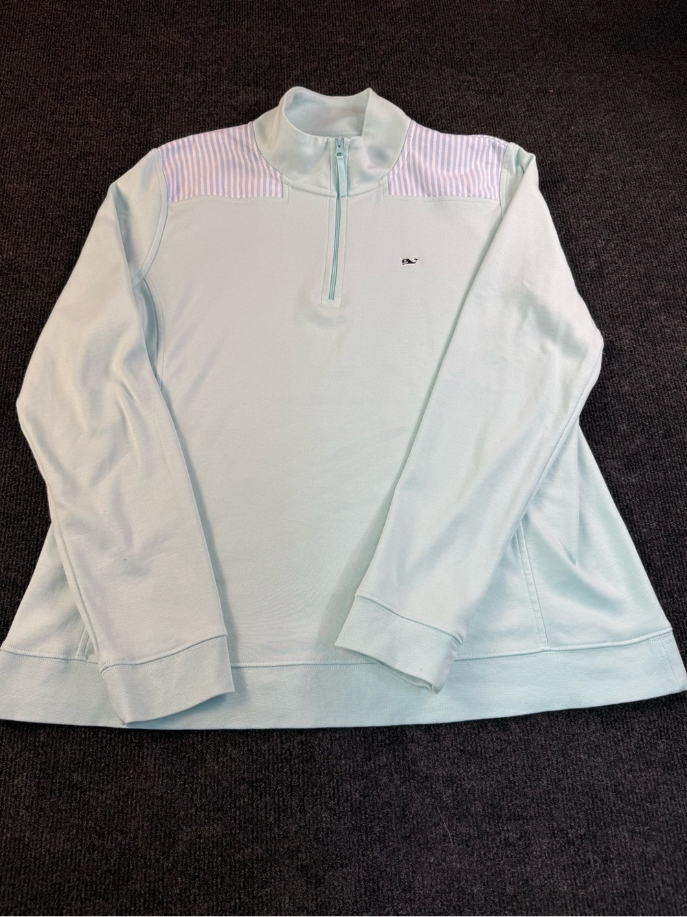 Women's Vineyard Vines Light Mint Quarter-Zip Turtleneck Pullover Sweater